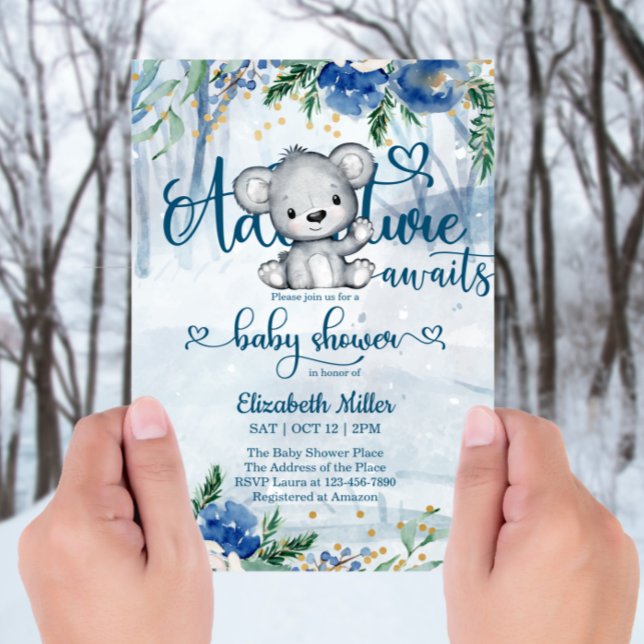Winter Äventyr inväntar Polar Bear Baby Shower (Skapare uppladdad)