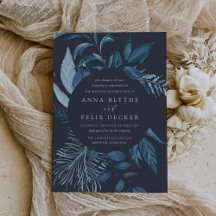 Winter Azure Blue Botanical Bröllop