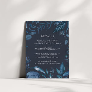 Winter Azure Uppgifter om blå botaniska Bröllop Tilläggskort