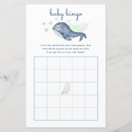 Winter Baby Bingo Game - Whale Baby Shower