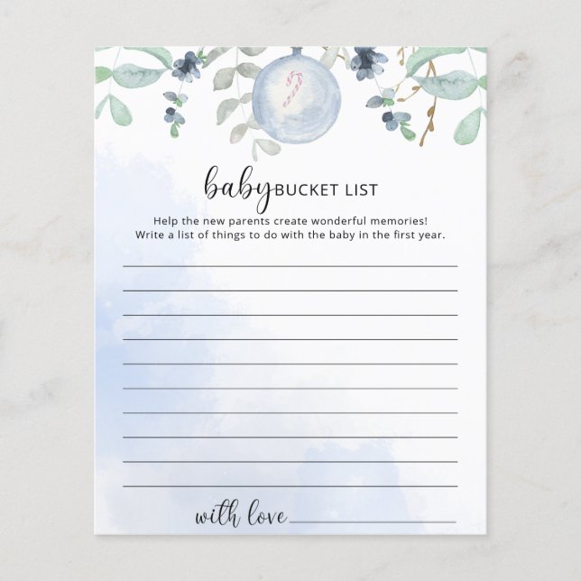 Winter Baby-bucket-listspel (Framsida)