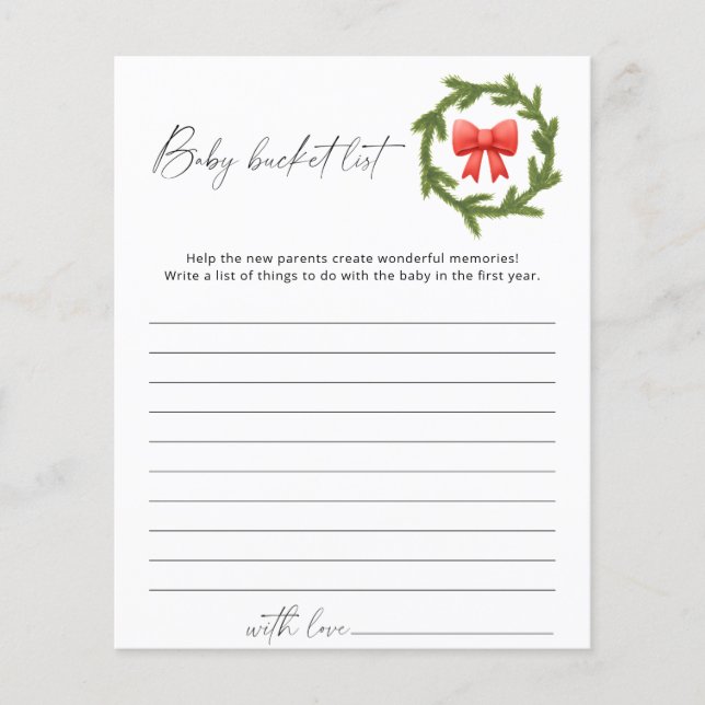 Winter Baby-bucket-listspel (Framsida)