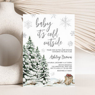 Winter Baby Det är Kallet utanför babyskabinen Inbjudningar