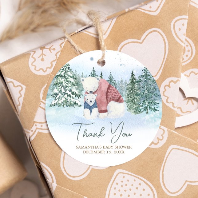 Winter Baby Det är Kallet utanför babyutställninge Gåvor Etiketter (Winter Baby Shower Favor Tags)