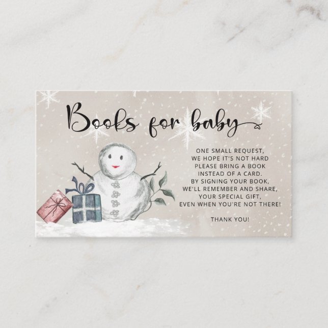 Winter Baby dusch bokar för baby biljett Tilläggskort (Framsida)