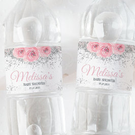Winter Baby dusch Girl Vattenflaskor Etikett