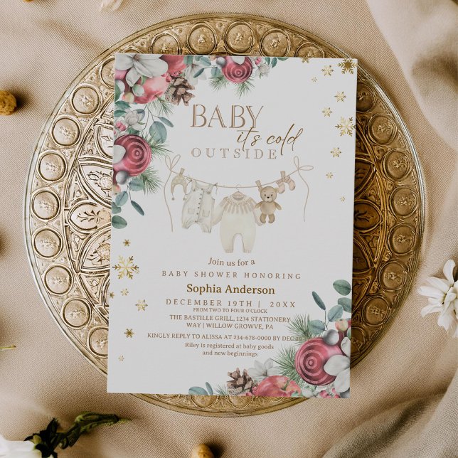 Winter Baby it's Cold Outside Christmas Shower  Inbjudningar (Skapare uppladdad)