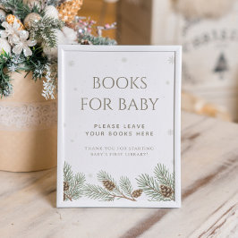 Winter Baby Shower Bokar för Baby Poster