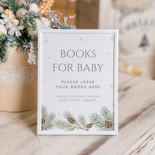 Winter Baby Shower Bokar för Baby Poster (Skapare uppladdad)