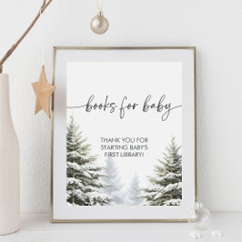Winter Baby Shower Bokar för Baby-tecken Poster