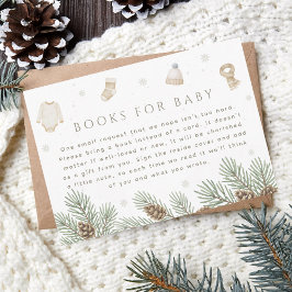 Winter Baby Shower Bokar för Baby Tilläggskort