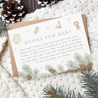 Winter Baby Shower Bokar för Baby Tilläggskort