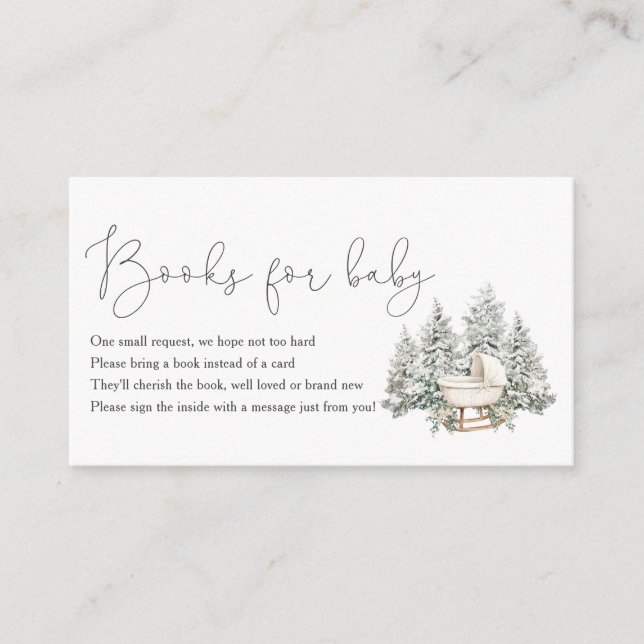 Winter Baby Shower Books For baby Enclosure Card Tilläggskort (Framsida)