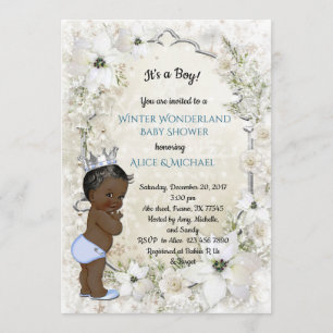 Winter Baby Shower Boy, etnic,Winter Wonderland Inbjudningar
