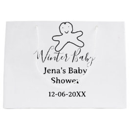 Winter baby shower cookie black scribble hand-draw