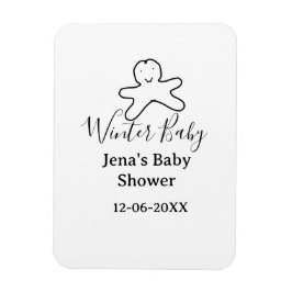 Winter baby shower cookie black scribble hand-draw magnet