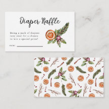 Winter Baby Shower Diaper Raffle Biljett