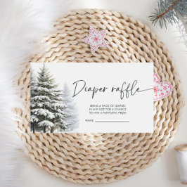 Winter Baby Shower Diaper Raffle Biljett Tilläggskort