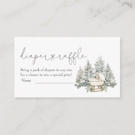 Winter Baby Shower Diaper Raffle Enclosure Card Tilläggskort