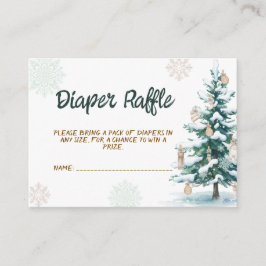 Winter Baby Shower Diaper Raffle Tilläggskort