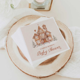 Winter Baby Shower Gingerbröd House Pappersservett