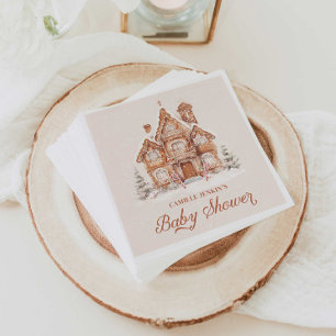 Winter Baby Shower Gingerbröd House Pappersservett