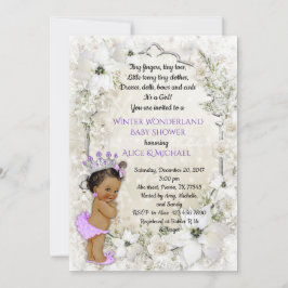 Winter Baby Shower Girl,brunette,Winter Wonderland Inbjudningar