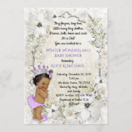 Winter Baby Shower Girl,brunette,Winter Wonderland Inbjudningar