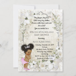 Winter Baby Shower Girl, etnic, Winter Wonderland Inbjudningar