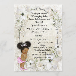Winter Baby Shower Girl, etnic, Winter Wonderland Inbjudningar