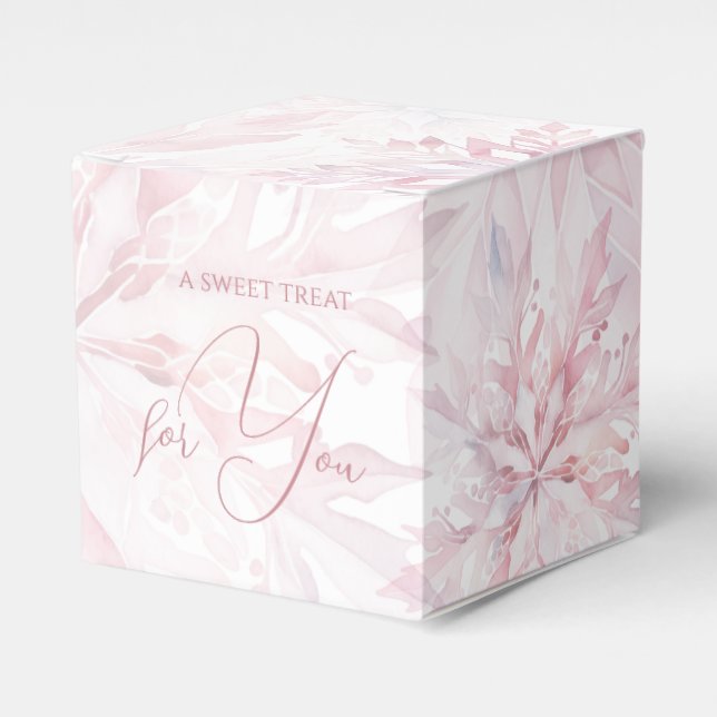 Winter Baby Shower Girl Rosa Snowflake Presentaskar (Framsidan Sidan)