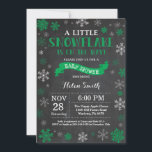 Winter Baby Shower Grönt Snowflake Chalkboard Inbjudningar<br><div class="desc">Inbjudan till Winter Baby Shower. Grönt Snowflake. Bjud in barn eller flicka. Winter Helgdag Baby Shower Inbjudan. Grönt och vitt Snöflingor. Bakgrund för kalkbord. Om du vill göra ytterligare anpassningar klickar du på knappen "Anpassa" och användor verktyg som är utformat för att ändra mallen.</div>