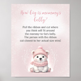 Winter Baby Shower hur stort är Mamma Belly Game? Poster
