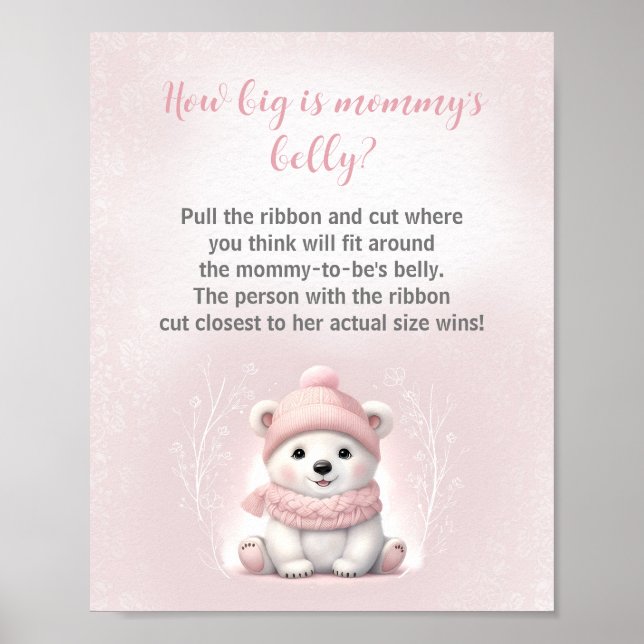 Winter Baby Shower hur stort är Mamma Belly Game? Poster (Framsidan)