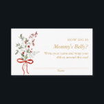 Winter Baby Shower Hur stort är Mamma Belly Game? Tilläggskort<br><div class="desc">Lägg till en säsong-beröring till din vinterbabydusch med vårt "How Big is Mamma Belly?"-spelkort. Vintergrön och röd hora är en roligt och elegant till förlovadens gäster i firande.</div>