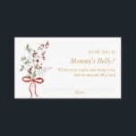 Winter Baby Shower Hur stort är Mamma Belly Game? Tilläggskort<br><div class="desc">Lägg till en säsong-beröring till din vinterbabydusch med vårt "How Big is Mamma Belly?"-spelkort. Vintergrön och röd hora är en roligt och elegant till förlovadens gäster i firande.</div>
