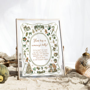 Winter Baby Shower Hur stort är Mamma Belly? Poster