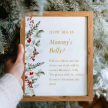 Winter Baby Shower Hur stort är Mamma Belly-signat
