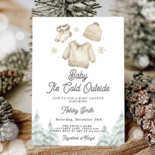 Winter Baby Shower Inbjudan Det är Kall utanför Un