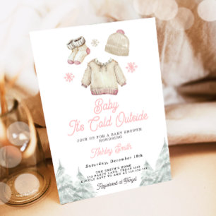 Winter Baby Shower Inbjudan Det är Kallet utanför