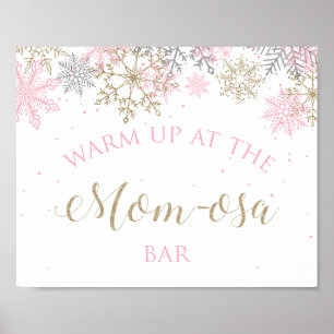 Winter Baby Shower Mamma-Osa-tecken Poster