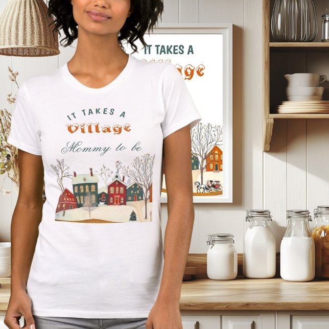 Winter Baby Shower Mommy to Be Shirt Cozy Snowy  T Shirt (Skapare uppladdad)