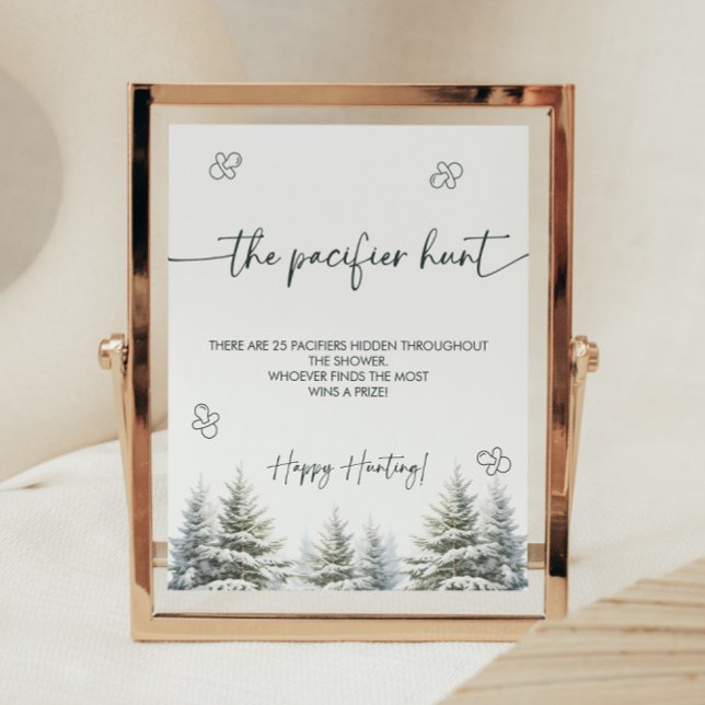 Winter Baby Shower Nappar Hunt Game Sign Poster (Skapare uppladdad)