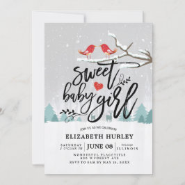 Winter Baby Shower Sweet Flicka Chic Snö Scene Inbjudningar