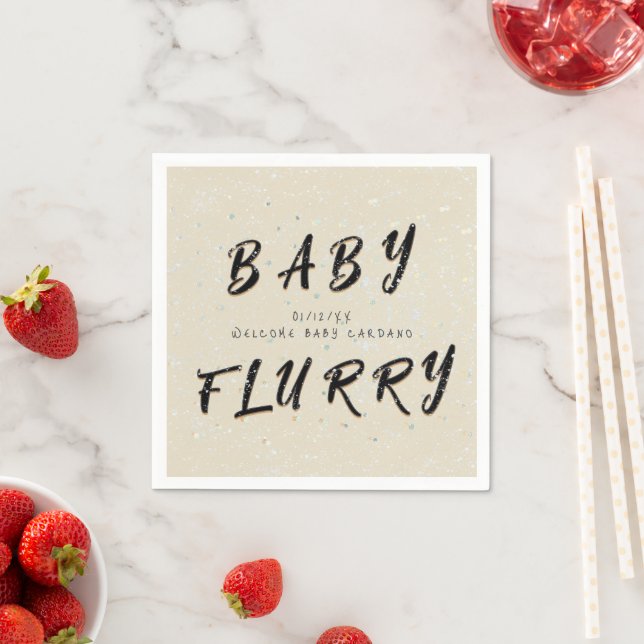 Winter Baby Sprinkle | Cream Snö Flurry Pappersservett (Insitu)