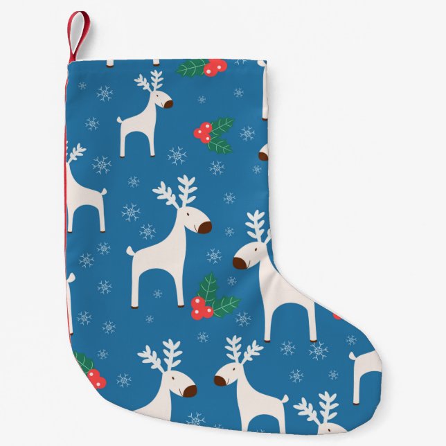 Winter background with deers ( seamless pattern)an liten julstrumpa (Framsidan)