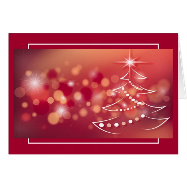 Winter-bakgrund med Julgran Hälsningskort (Framsidan Horizontal)