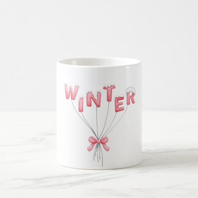 Winter Balloon Letters – Cute Snowy Design Kaffemugg (Center)