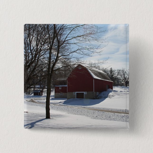 Winter Barn Button Knapp (Framsida)
