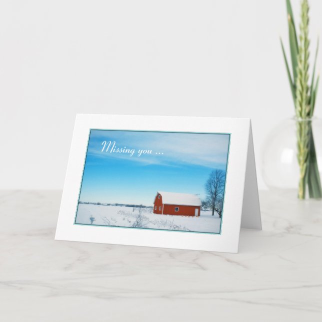 Winter Barn Card Kort (Framsida)